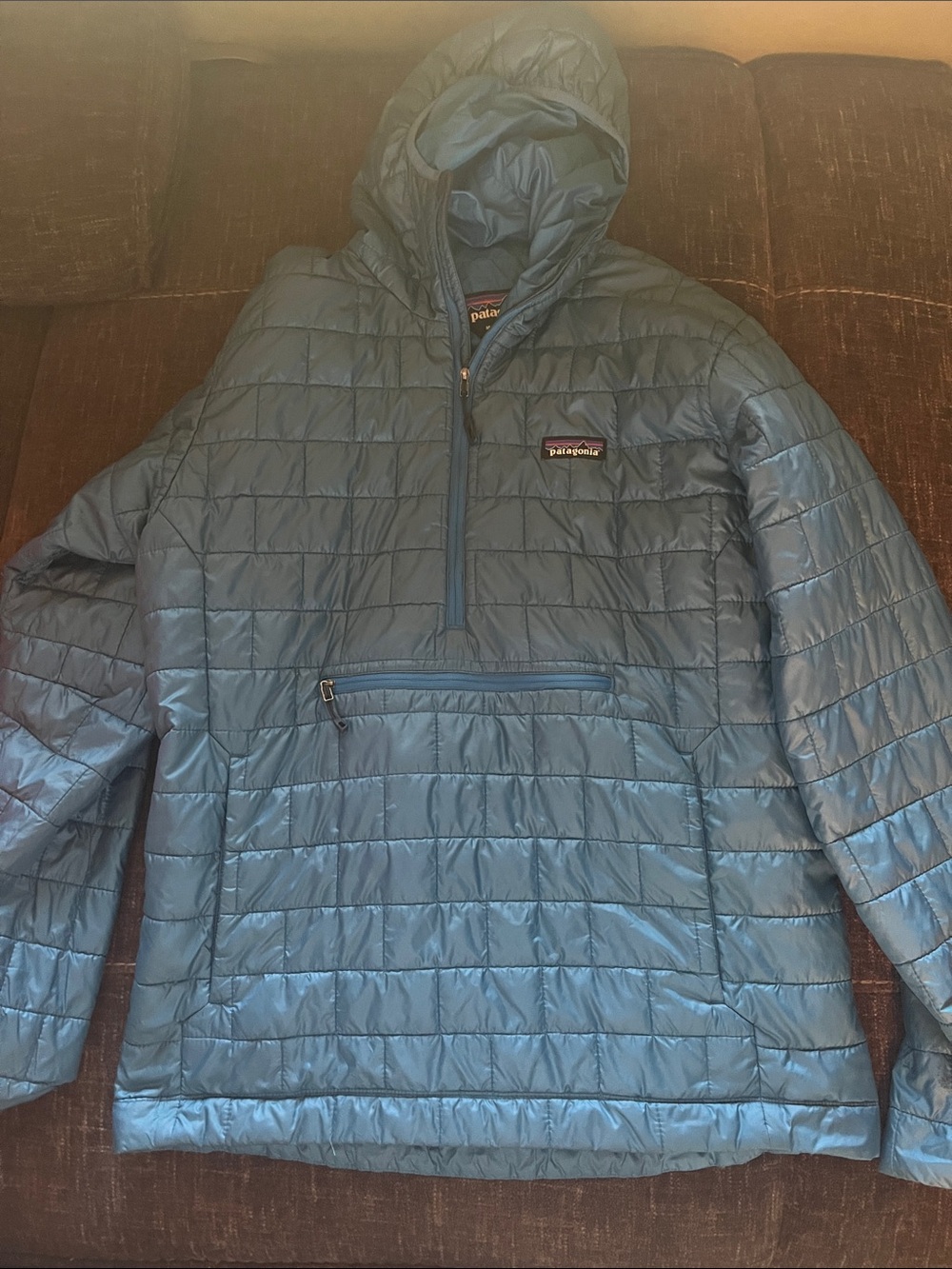 Patagonia Teal Blue Hooded Quilted Anorak*Will ship out next day❤️